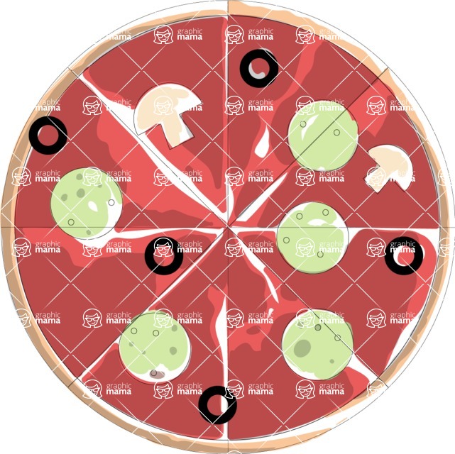 Italy Themed Graphic Collection - Pizza Vector Graphic